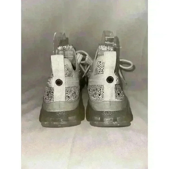 Steve Madden‎ Rhinestone Embellishment Maxima-R Women's White Tennie Shoe Sz 9 M - Picture 9 of 11